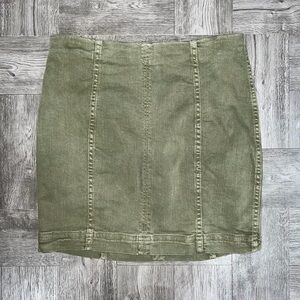 Free People Modern Femme Army Green Mini Skirt Size 2